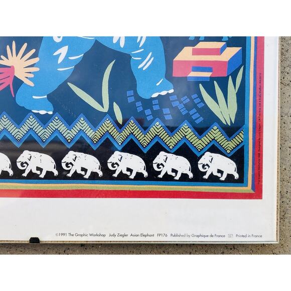 1991 Framed Prints Made Haiti Graphique de France Graphic Elephant Polar Bear - Picture 10 of 12
